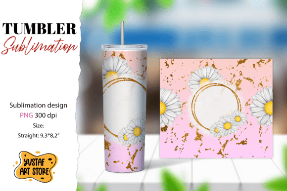 Download Daisy Tumbler. Summer Flowers Sublimatio - Premium Resources