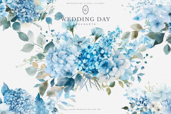 Download Watercolor Blue Flowers Clipart - Summer - Summer Collection