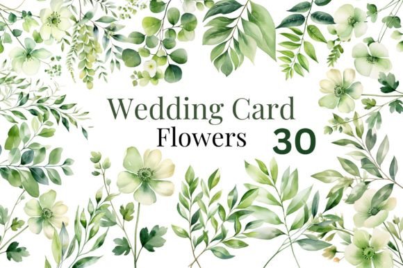 Download Green Wedding Watercolor Flowers Bundle - Bundle Collection