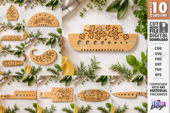 Download Wooden Herb Strippers Laser Cut Bundle - Bundle Collection