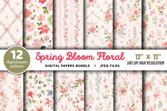 Download Spring Bloom Floral Pattern Bundle - Bundle Collection
