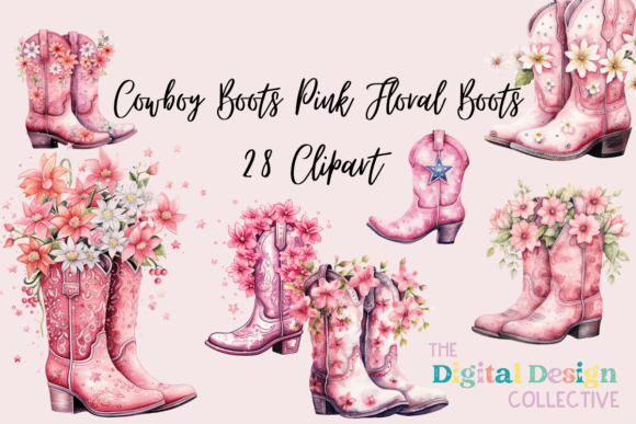 Download Cowboy Boots Pink Floral Boots Bundle - Bundle Collection
