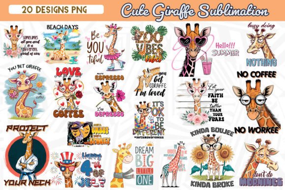Download Cute Giraffe Sublimation Bundle - Premium Resources