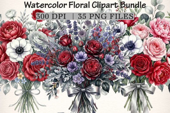 Download Watercolor Floral Clipart Bundle - Bundle Collection