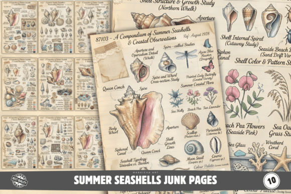 Download Summer Seashells Junk Pages - Summer Collection