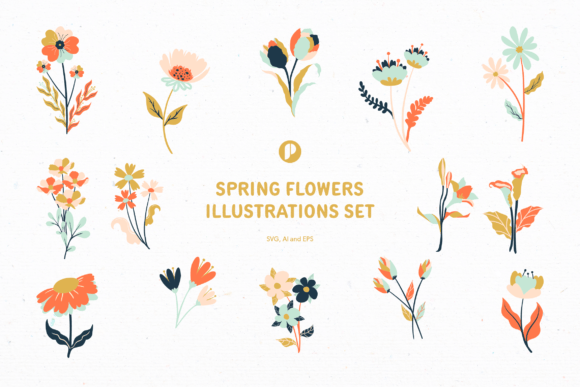Download Soft Pastel Spring Flowers Illustration - Flowers illustration Collection