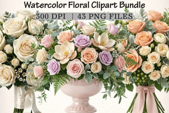 Download Watercolor Floral Clipart Bundle - Bundle Collection