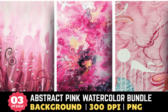 Download Abstract Pink Watercolor Bundle - Bundle Collection