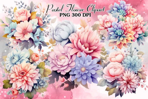 Download Pastel Flower Sublimation Clipart Bundle - Bundle Collection