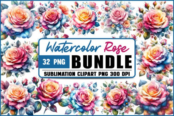 Download Watercolor Flowers PNG Clipart Bundle - Bundle Collection