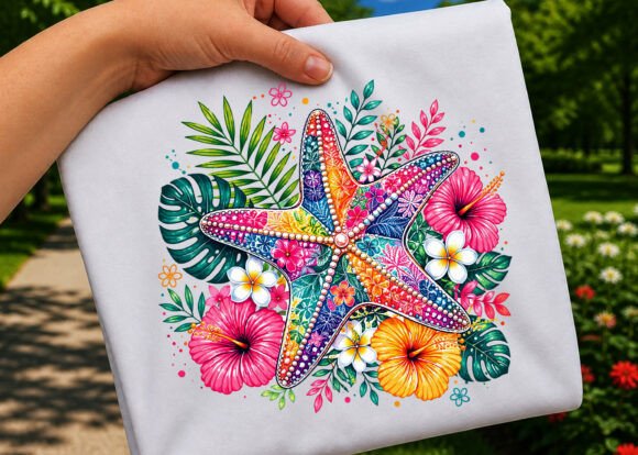 Download Tropical Summer Floral Starfish PNG - Summer Collection