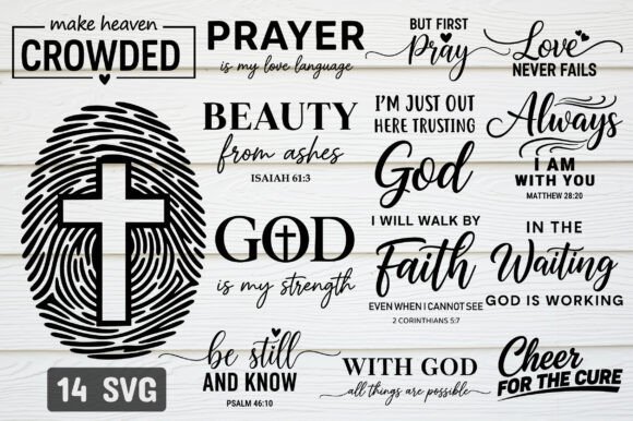 Download Christian Quotes SVG Bundle, Prayer SVG - Bundle Collection