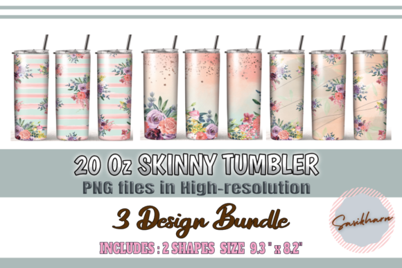 Download Watercolor Flowers Bundle Design Tumbler - Bundle Collection
