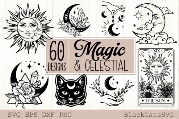 Download Magic and Celestial SVG Bundle 60 Design - Bundle Collection