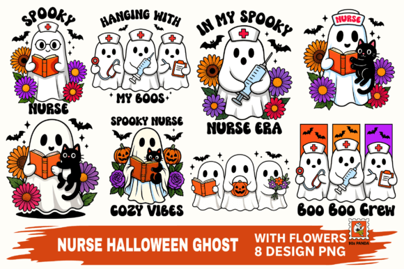 Download Retro Halloween Ghost Nurse Png Bundle - Bundle Collection