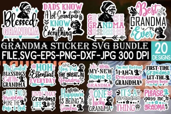 Download Grandma Sticker SVG Bundle - Bundle Collection