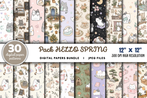 Download Digital Paper Pack Hello Spring Bundle - Bundle Collection