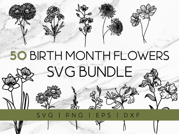 Download Birth Month Flower Svg Bundle Clipart - Bundle Collection