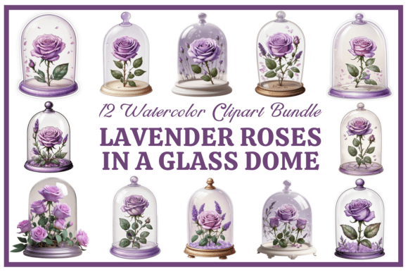 Download Lavender Roses in a Glass Dome Bundle - Bundle Collection