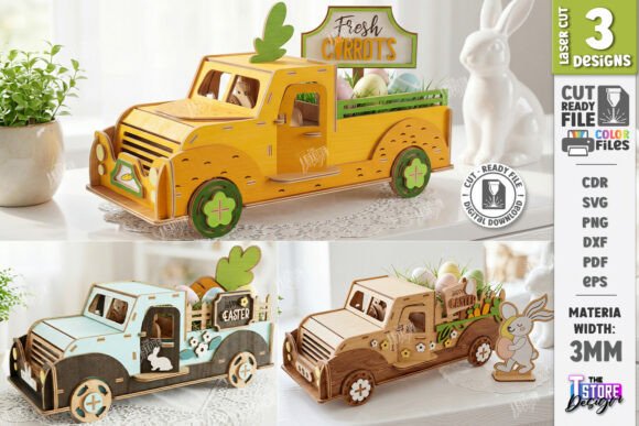 Download 3D Easter Truck Laser Cut Spring Bundle - Bundle Collection