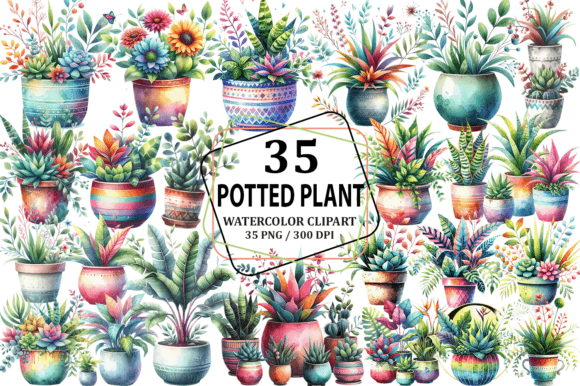Download Potted Plant Clipart Sublimation Bundle - Bundle Collection