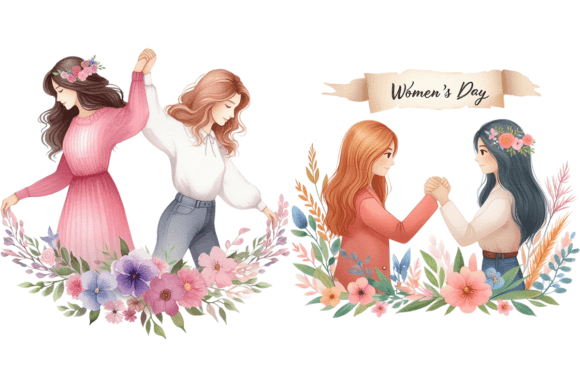 Download 2 Unity Watercolor Women Clipart Bundle - Bundle Collection