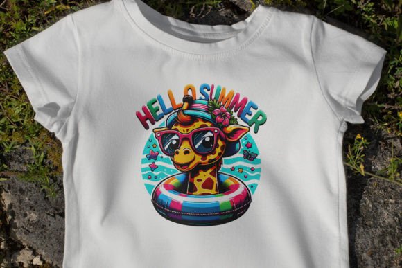 Download Hello Summer Giraffe Sublimation Design - Summer Collection
