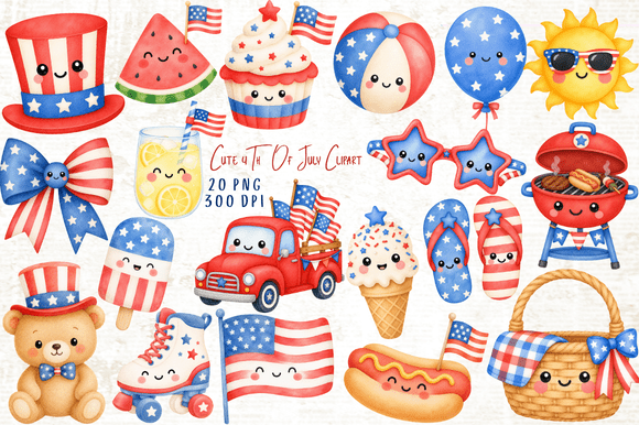 Download Cute 4th of July Clipart Bundle - Bundle Collection