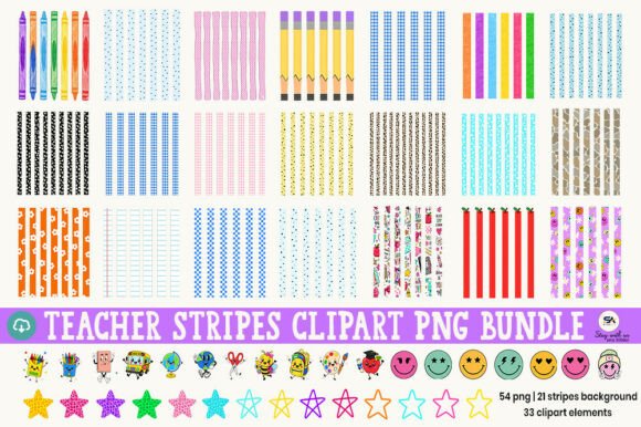 Download Teacher Stripes &amp; Clipart PNG Bundle - Bundle Collection