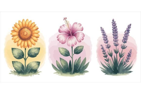 Download Watercolour Flowers Bundle EPS - Bundle Collection