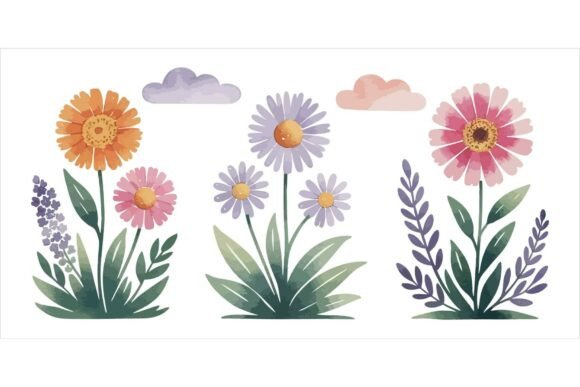 Download Watercolour Flowers Bundle EPS - Bundle Collection
