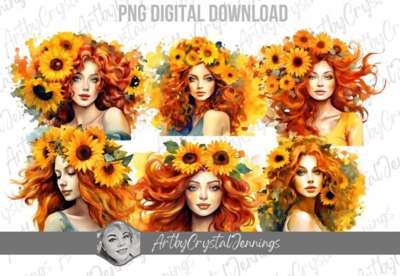 Download Summer Sunflower Girl Yellow Floral PNG - Summer Collection