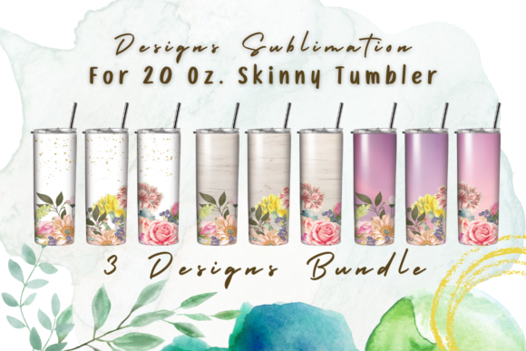 Download Watercolor Flowers Bundle Design Tumbler - Bundle Collection