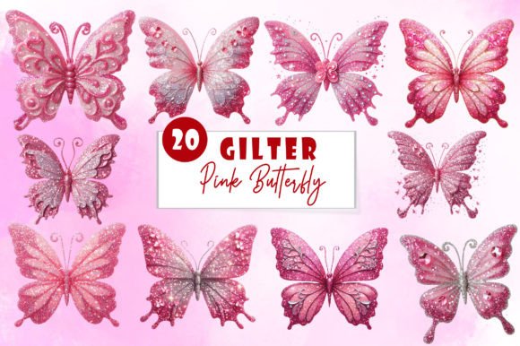 Download Gilter Pink Butterfly Clipart Bundle - Bundle Collection