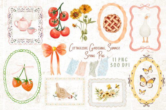 Download Cottagecore Gardening, Summer Spring PNG - Summer Collection