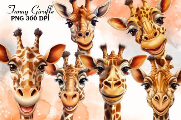 Download Funny Giraffe Sublimation Clipart Bundle - Bundle Collection