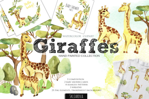 Download Giraffes Watercolor Clipart - Giraffes watercolor Collection