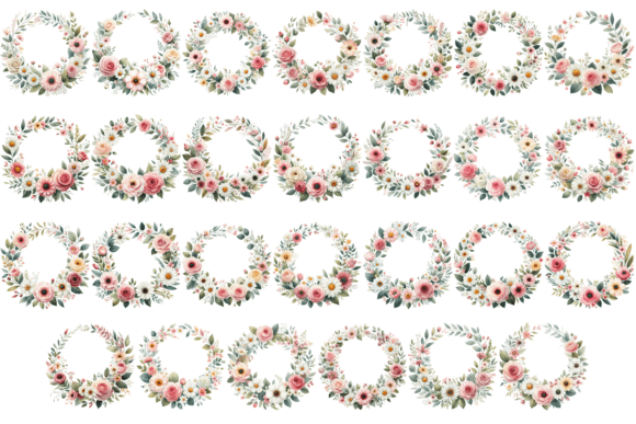 Download 27 Watercolor Floral Wreath Bundle - Bundle Collection