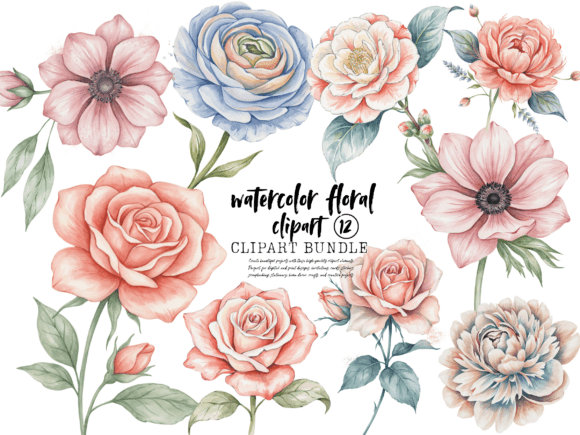 Download Watercolor Floral Clipart Bundle - Bundle Collection